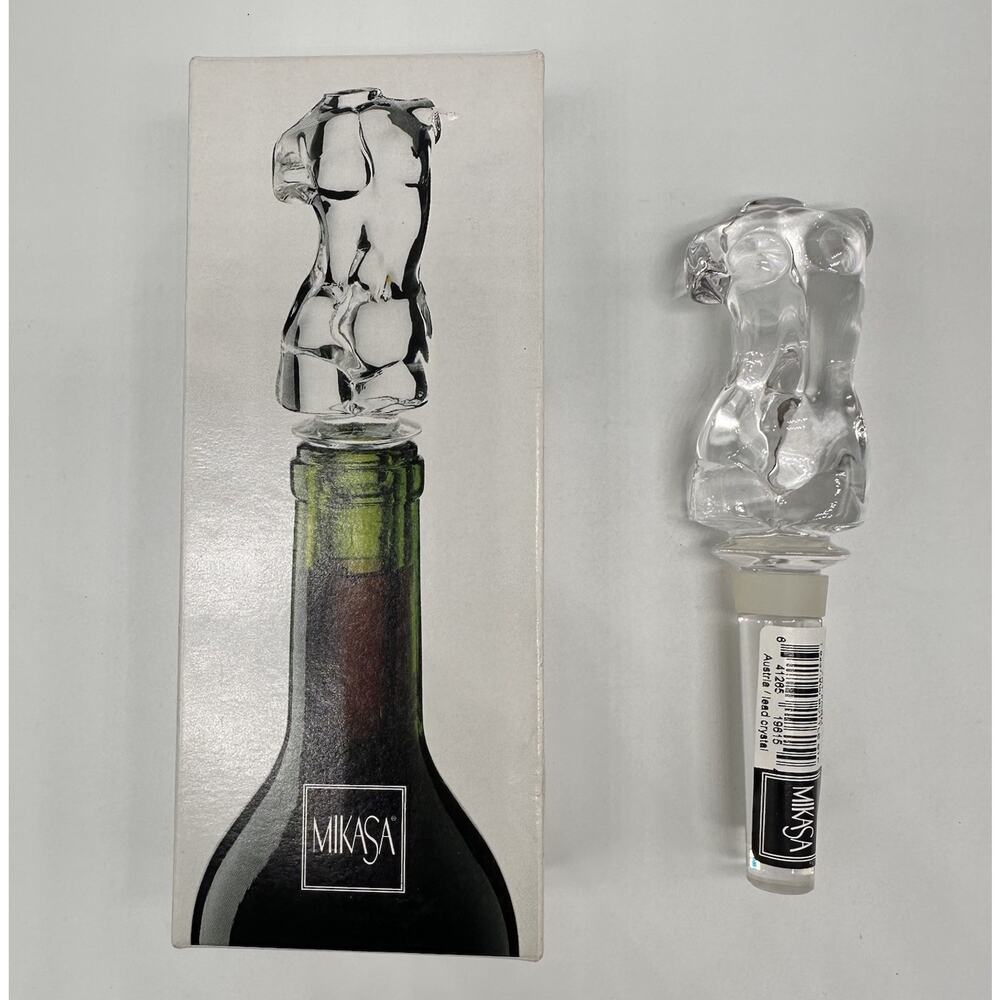 MIKASA Art Form Nude Body Torso Lead Crystal Wine Bottle Stopper Art Deco